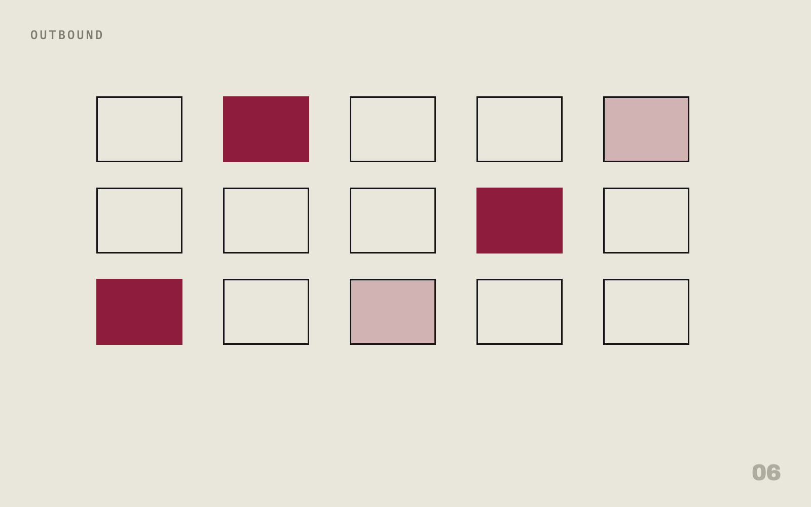 Calendar grid with filled cells, Swiss composition